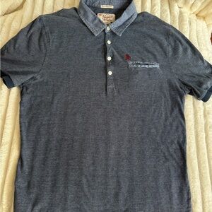 Original Penguin Navy Striped Polo Shirt